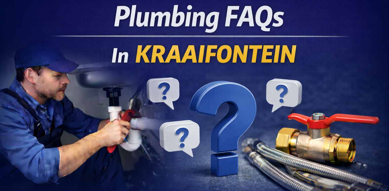 Plumbing FAQs in Kraaifontein answering common questions about leaks drains and geysers