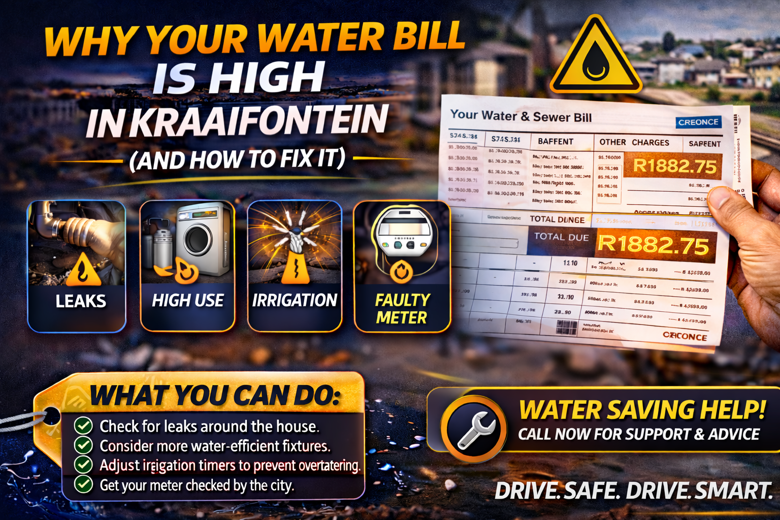 high water bill in kraaifontein caused by hidden plumbing leak