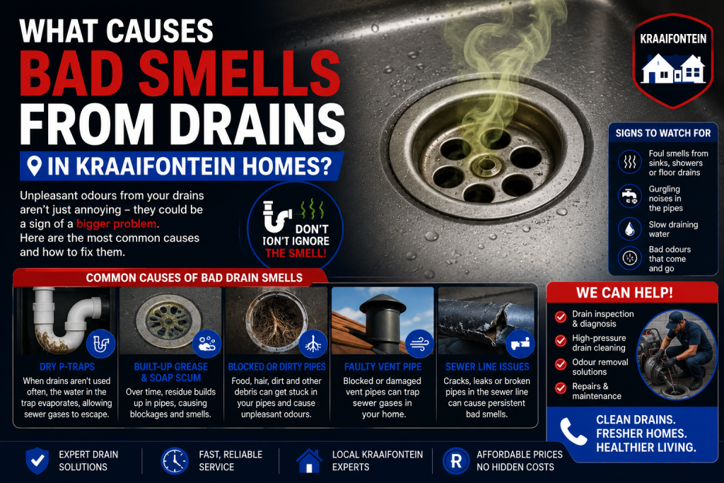 bad smells from drains in kraaifontein home plumbing system