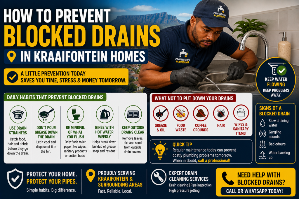 prevent blocked drains kraaifontein kitchen sink and bathroom drainage